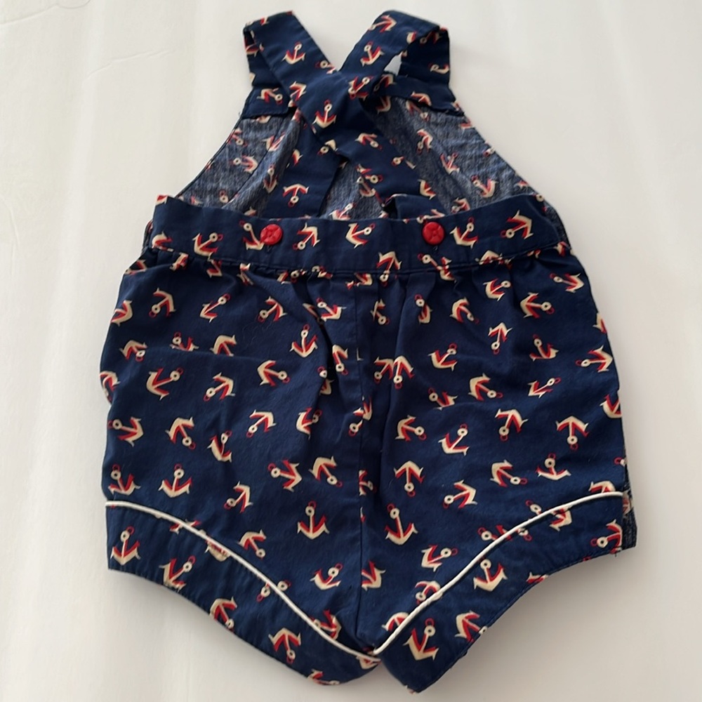 Ralph Lauren Nautical Anchor Print Baby Romper Size 9M - Picture 5 of 6